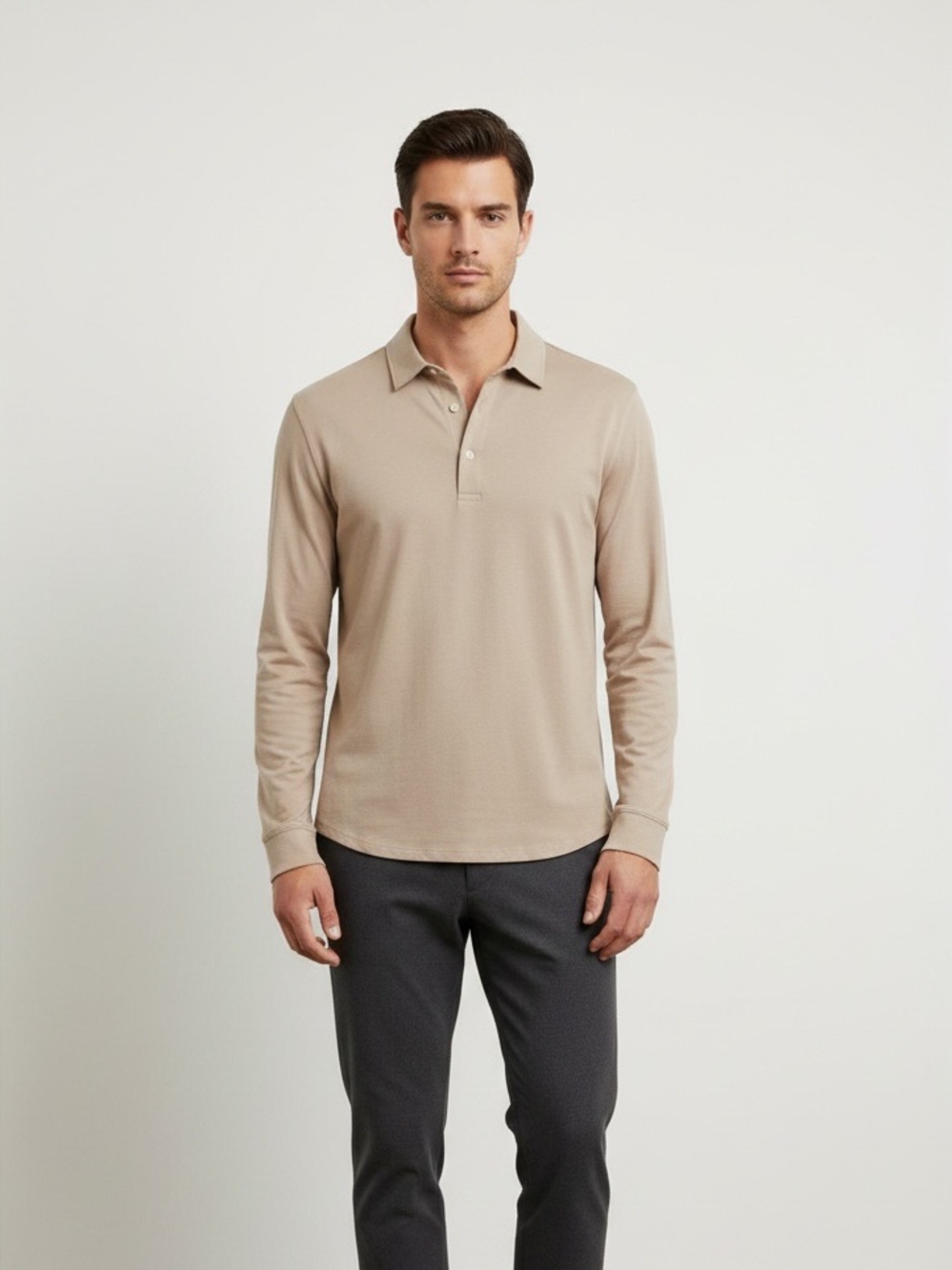 Goodfellow & Co Men’s Tan Knit Long Sleeve Button Down Shirt - Size XL